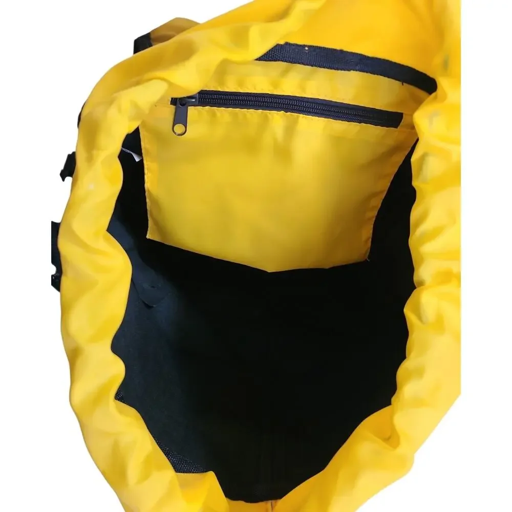Vintage Nautica Rubber Backpack Bag Sail Sport Travel 90s Navy Yellow